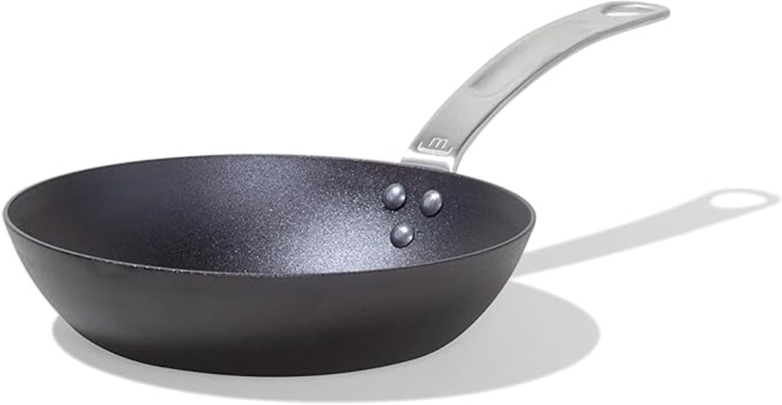 seasoned 8 inch carbon steel