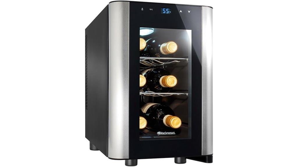 six bottle countertop wine cooler
