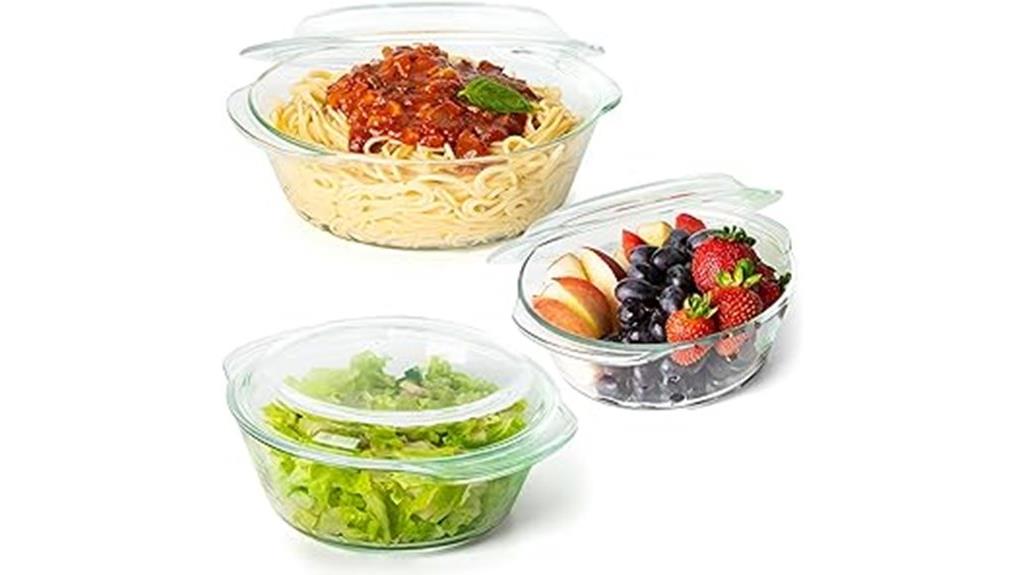 six piece glass casserole set