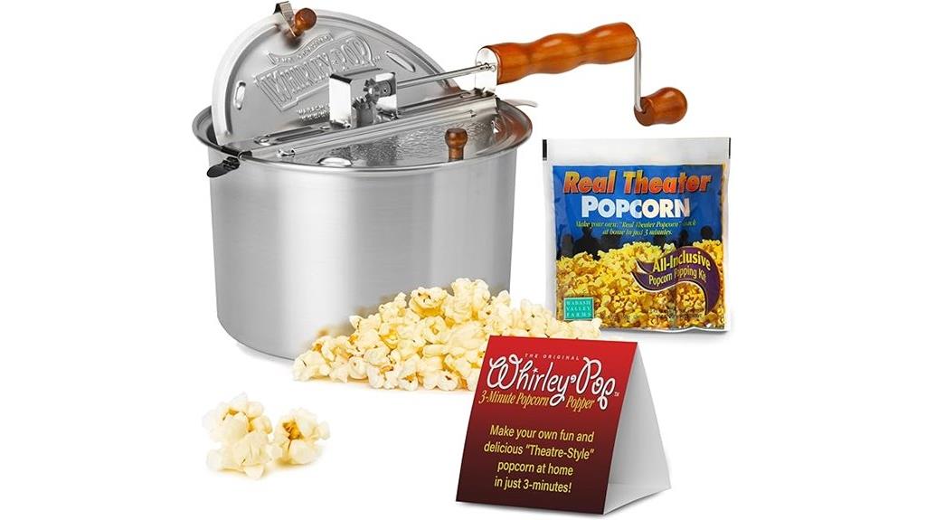 six quart silver popcorn maker