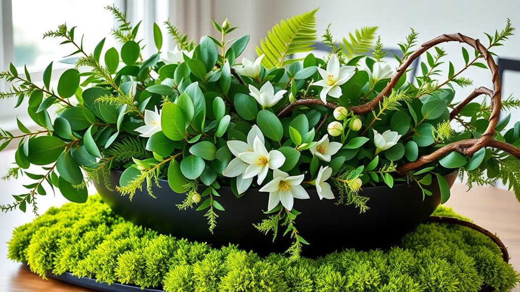 sleek natural foliage arrangements