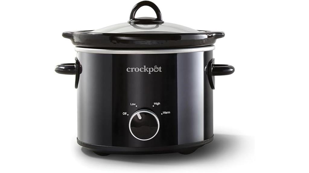 small black 2 quart slow cooker
