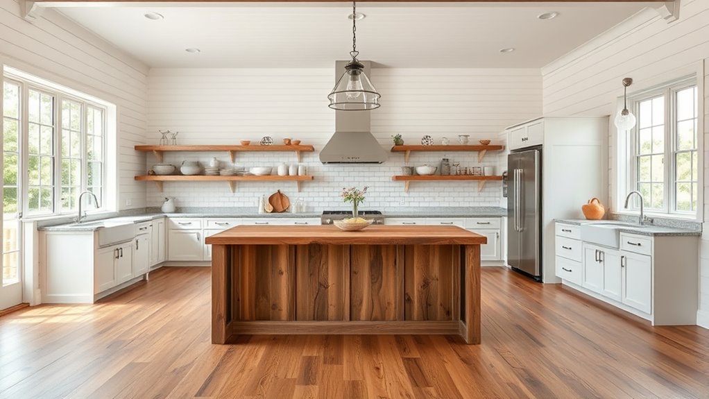 spacious rustic modern kitchen