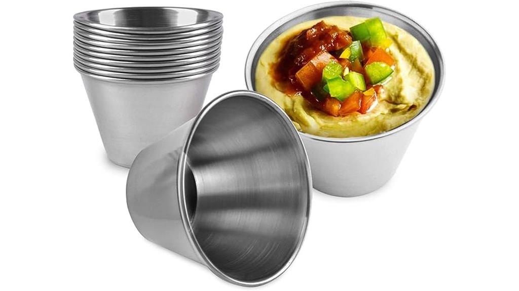 stainless steel sauce cups