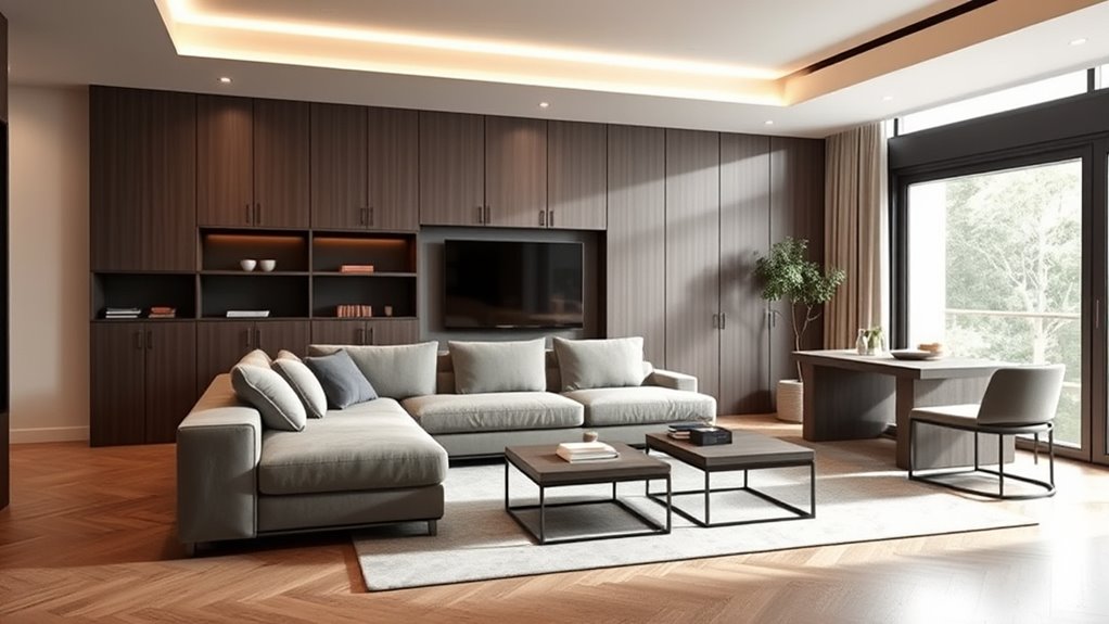 strategic space saving furniture placement