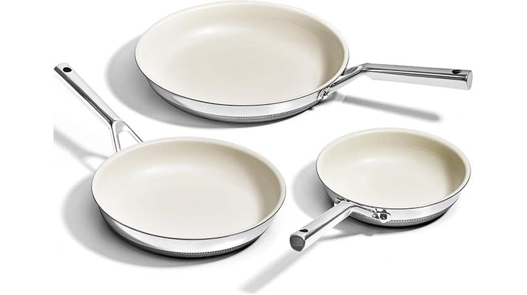 three piece frying pan set