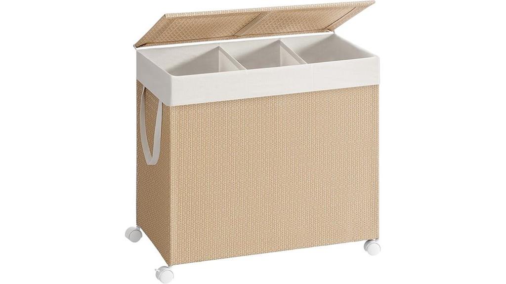 three section laundry organizer
