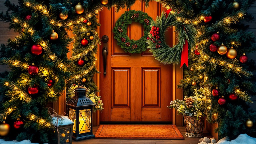 transform entryway into holiday card