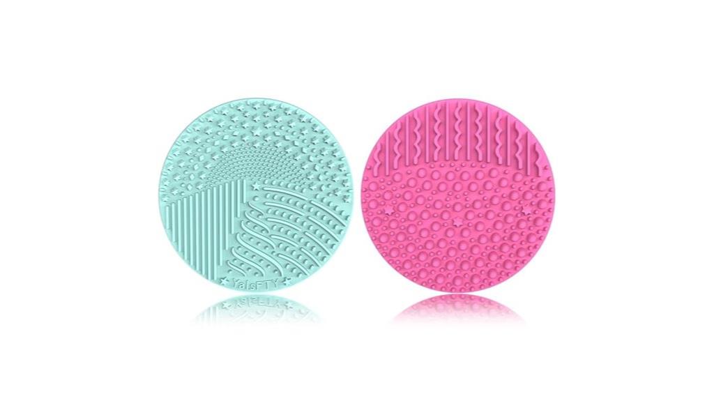 two silicone brush cleaning pads