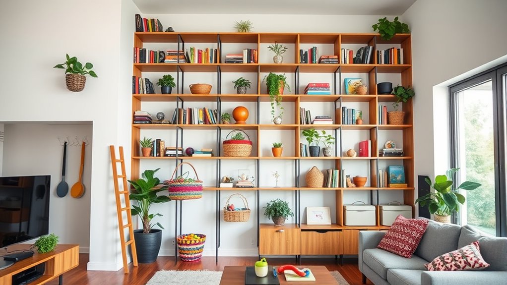 vertical layered hanging storage