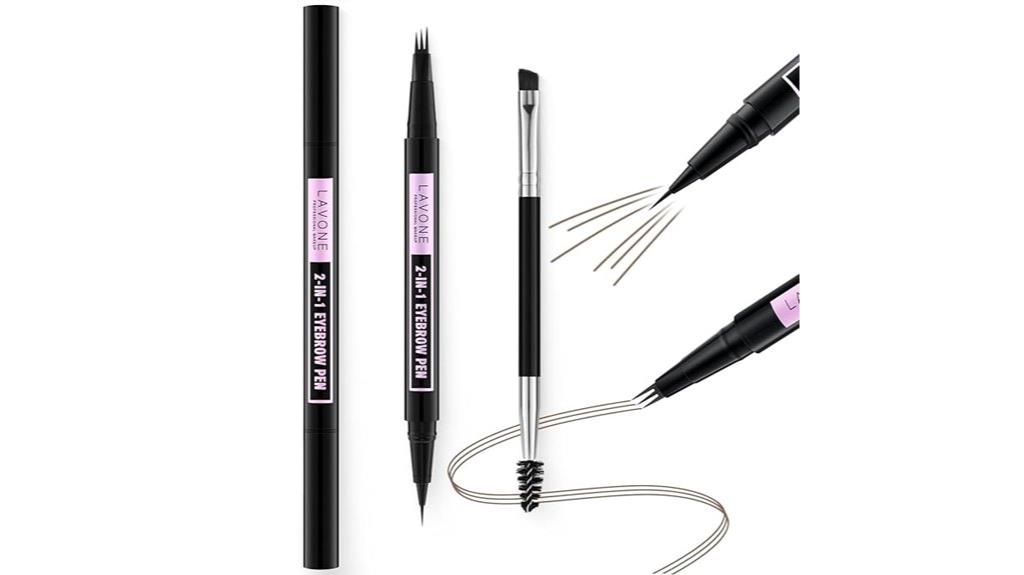 waterproof 2 in 1 eyebrow pen