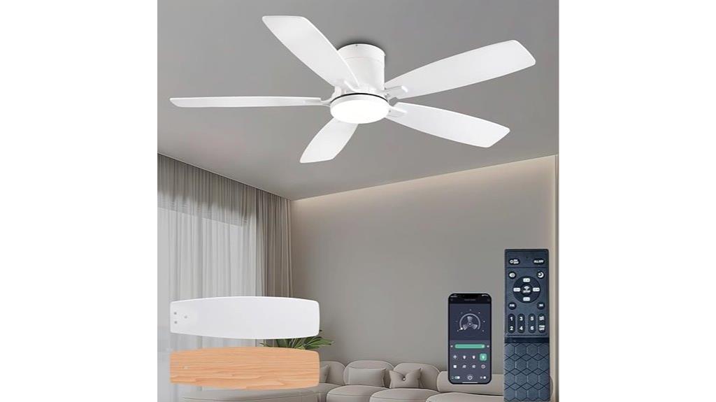 white 52 inch flush mount