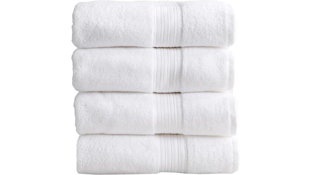 white cotton bath towels
