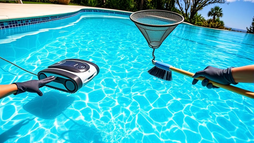 manual tasks in automated pool cleaning