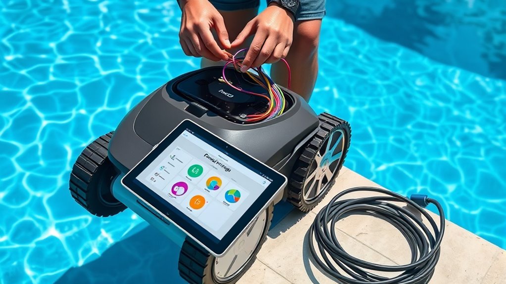 robotic pool cleaner setup