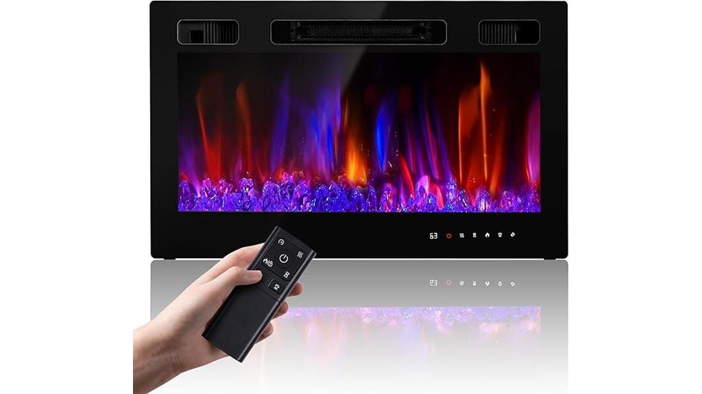 1500w remote touch fireplace