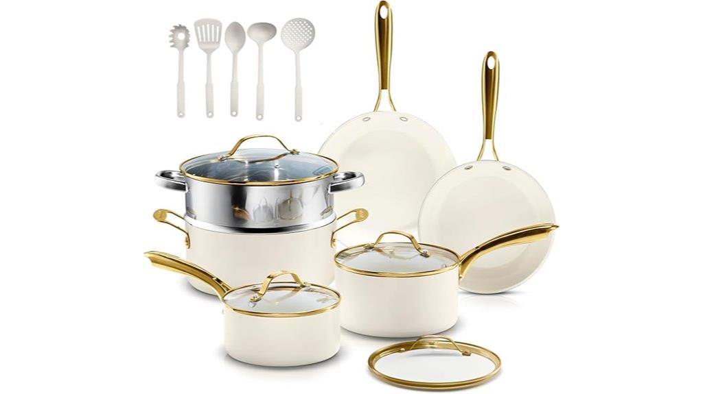 15 piece ceramic cookware set