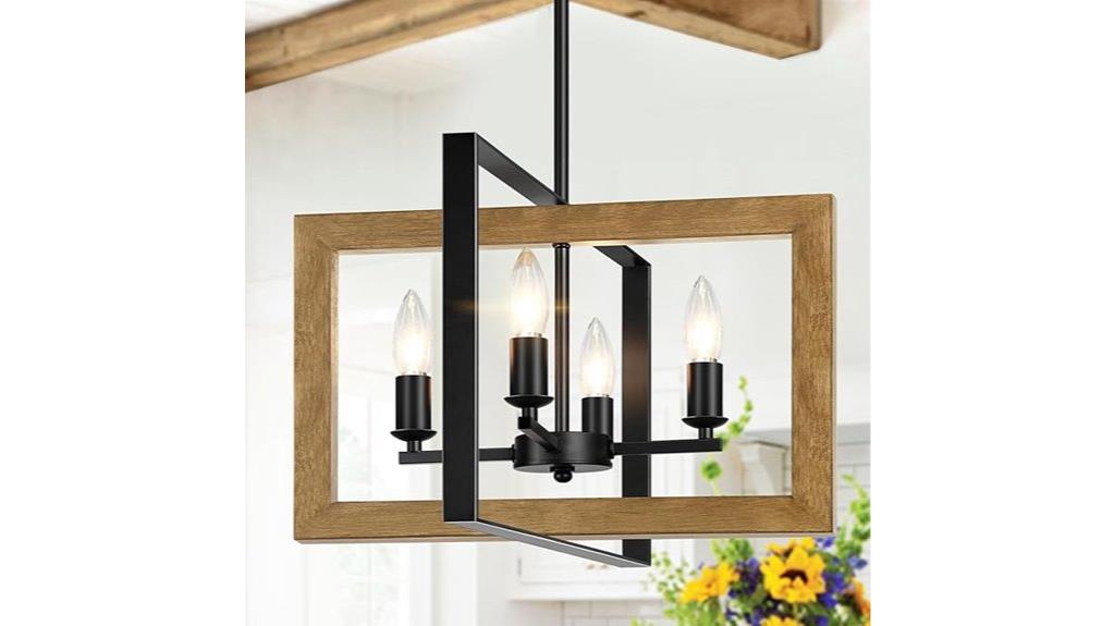 17 inch farmhouse wood chandelier