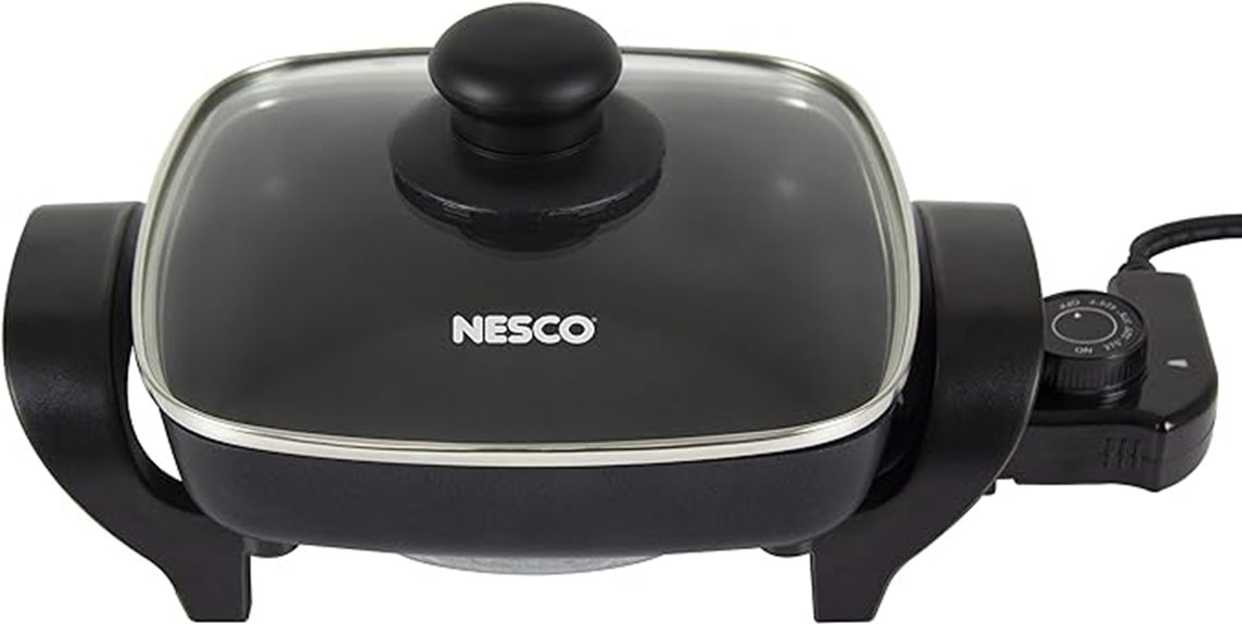 8 inch black electric skillet