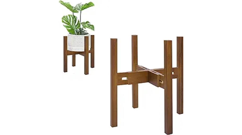 adjustable bamboo plant stand