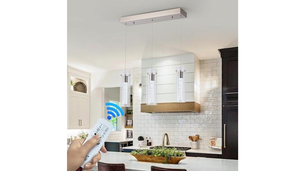 adjustable dimmable kitchen pendant