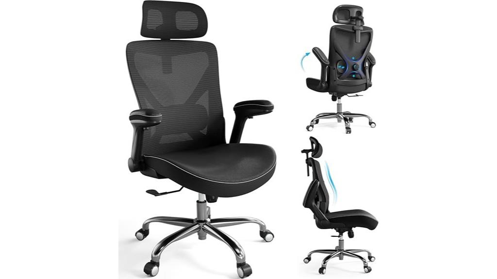 adjustable lumbar flip arms
