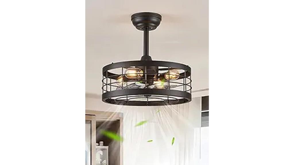black 16 5 inch caged ceiling fan