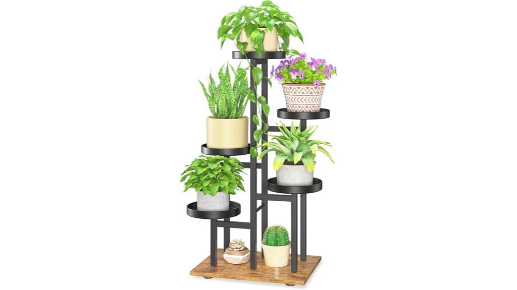 black 5 tier plant stand