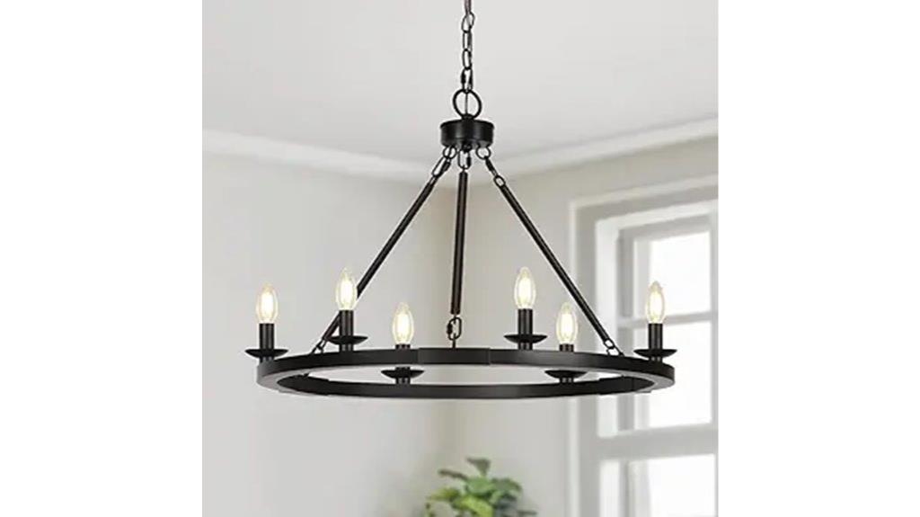 black farmhouse wagon chandelier