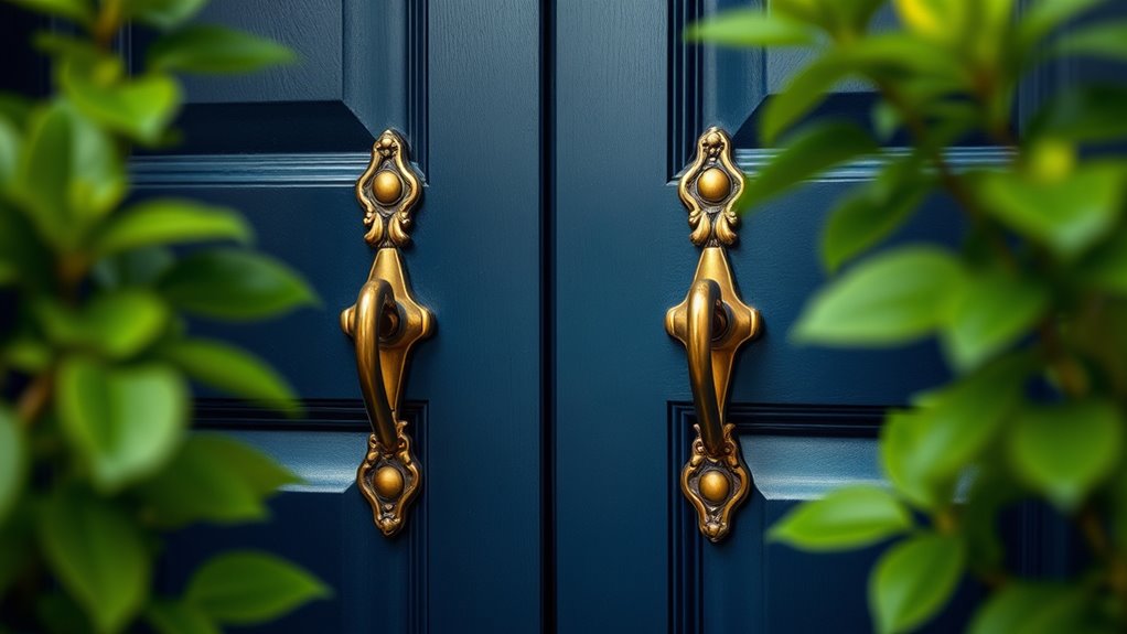 blue doors evoke tranquility