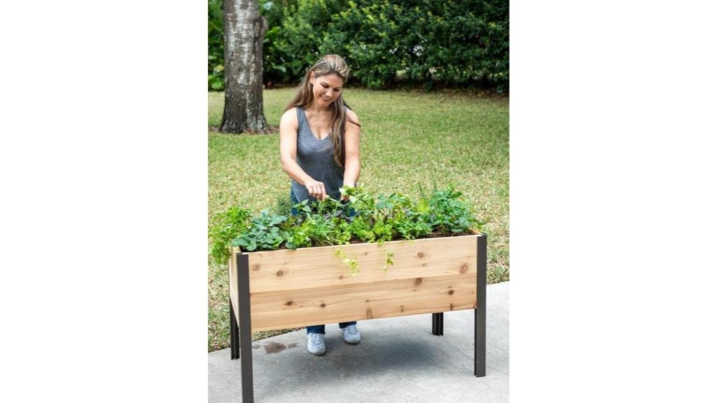 cedar raised garden bed