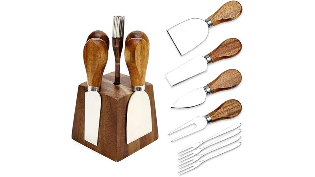 cheese knife set holder