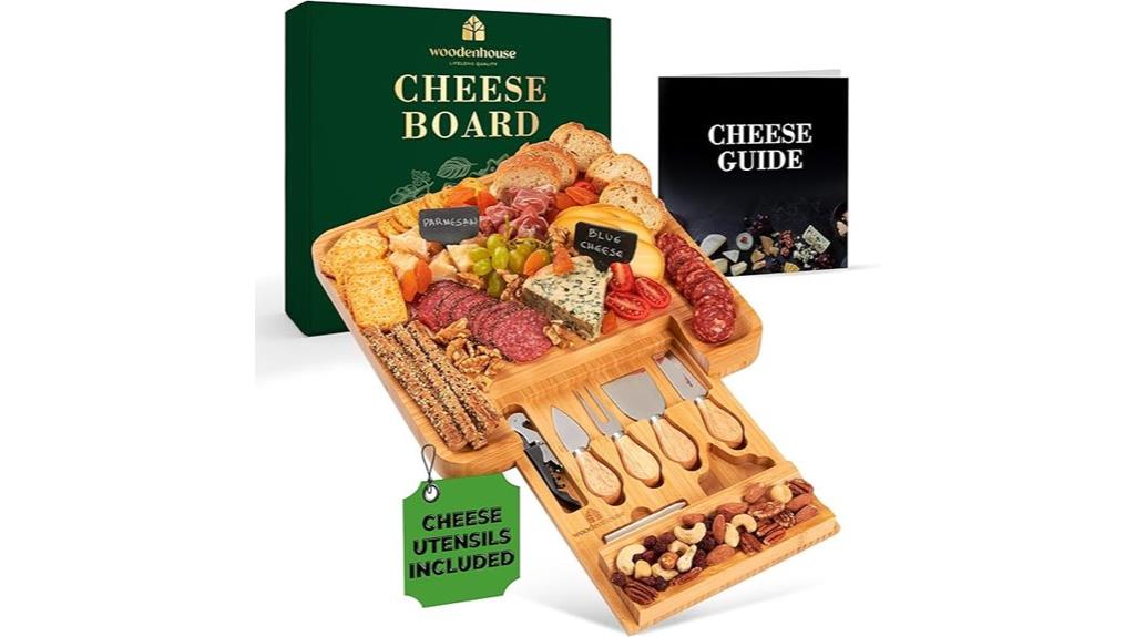 cheese meat utensils wine