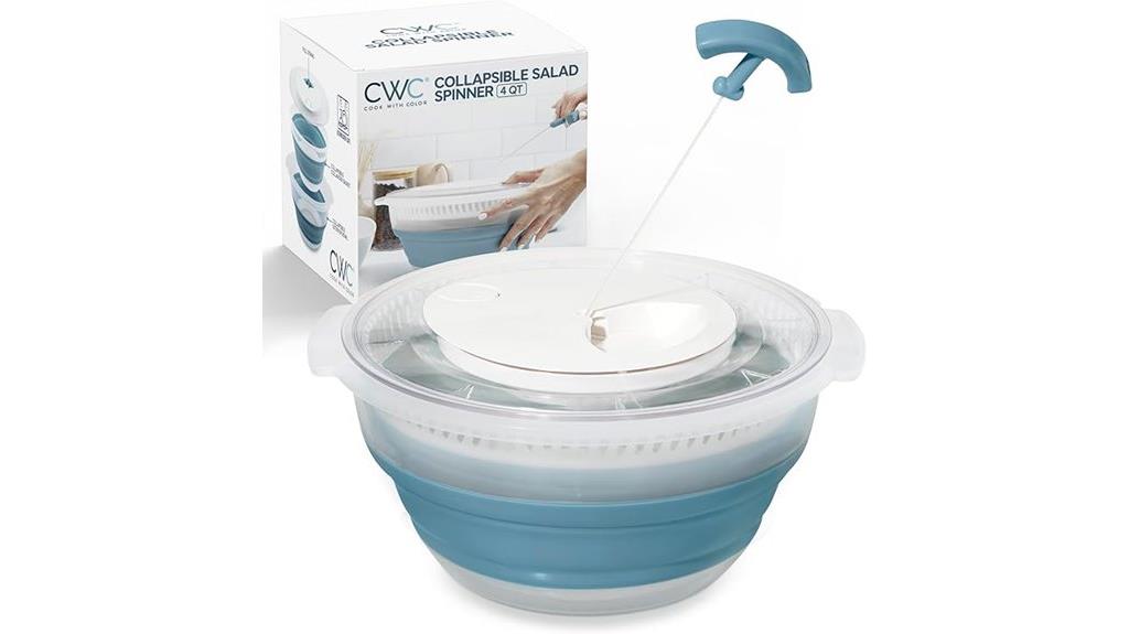 colorful collapsible salad spinner