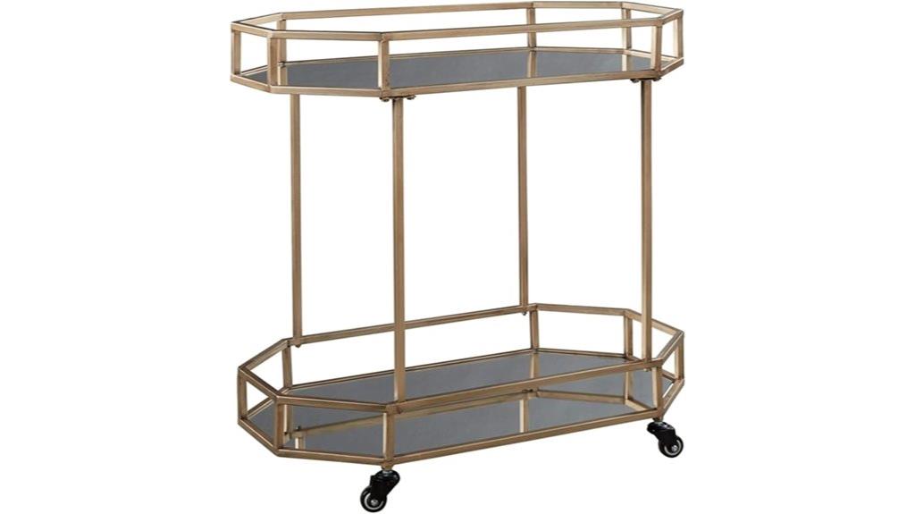 contemporary gold glam cart