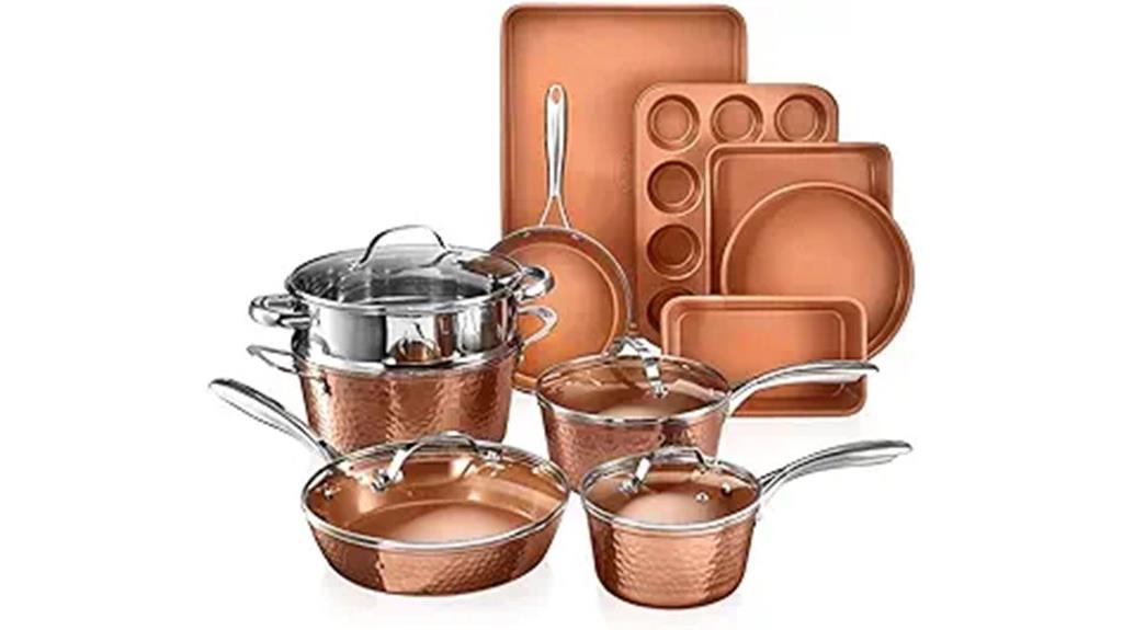 copper ceramic cookware set