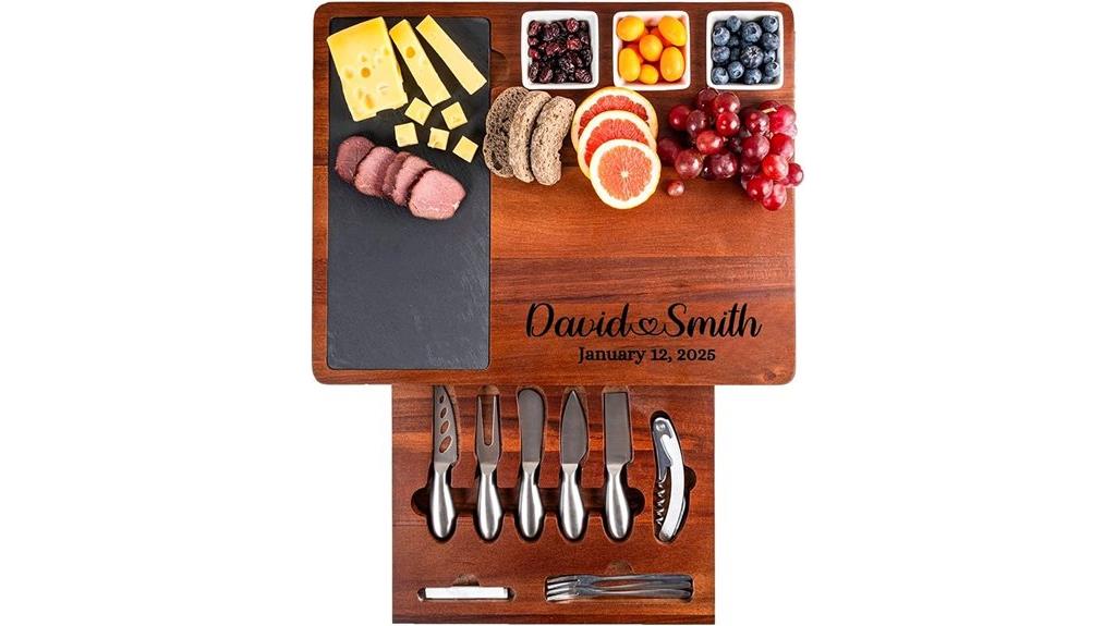 custom acacia cheese board