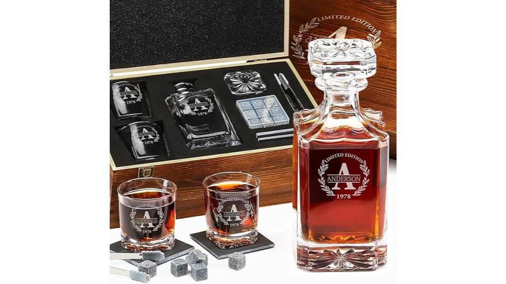 customized decanter and stones