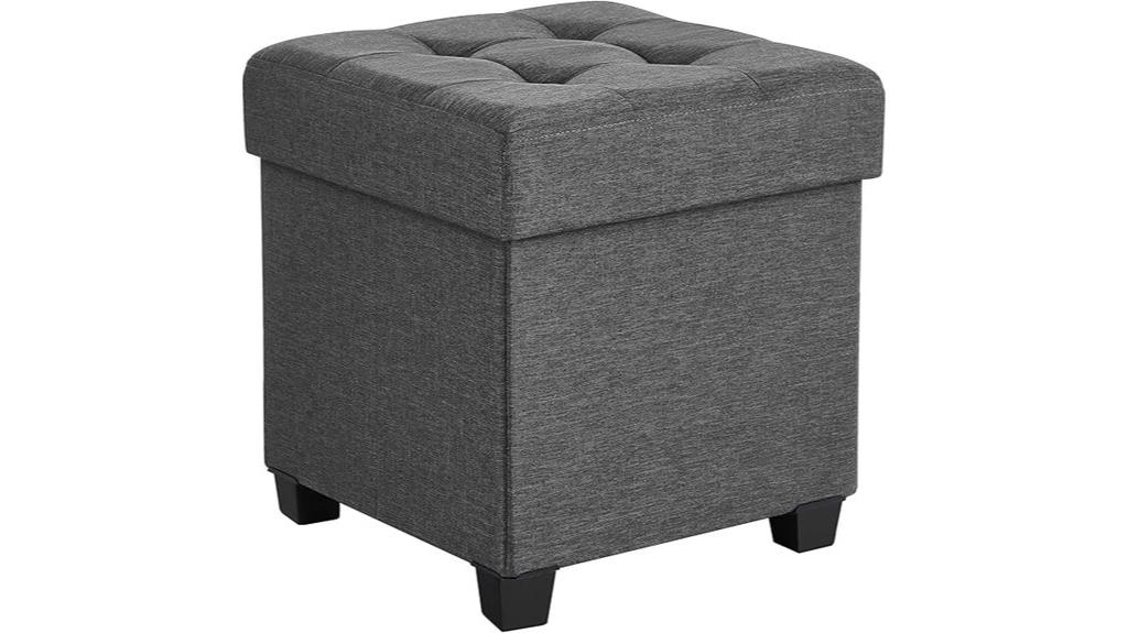 dark gray cube ottoman
