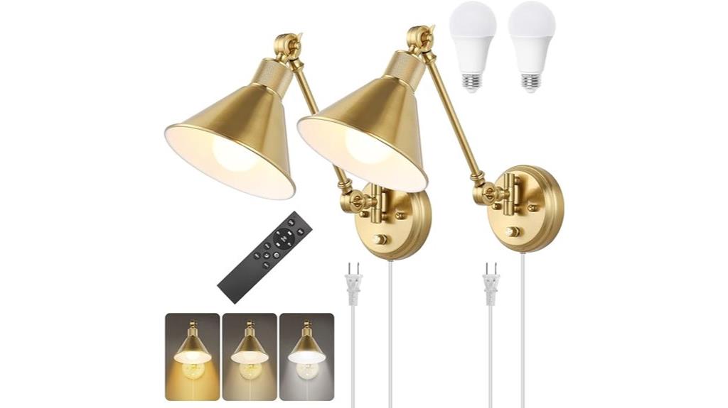 dimmable brass wall sconce