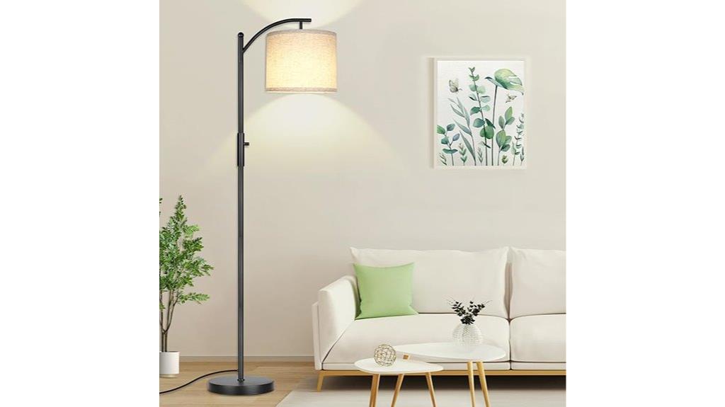 dimmable linen floor lamp