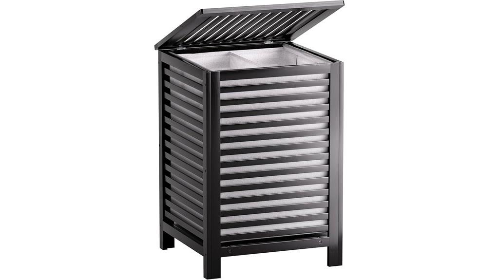double lid bamboo hamper