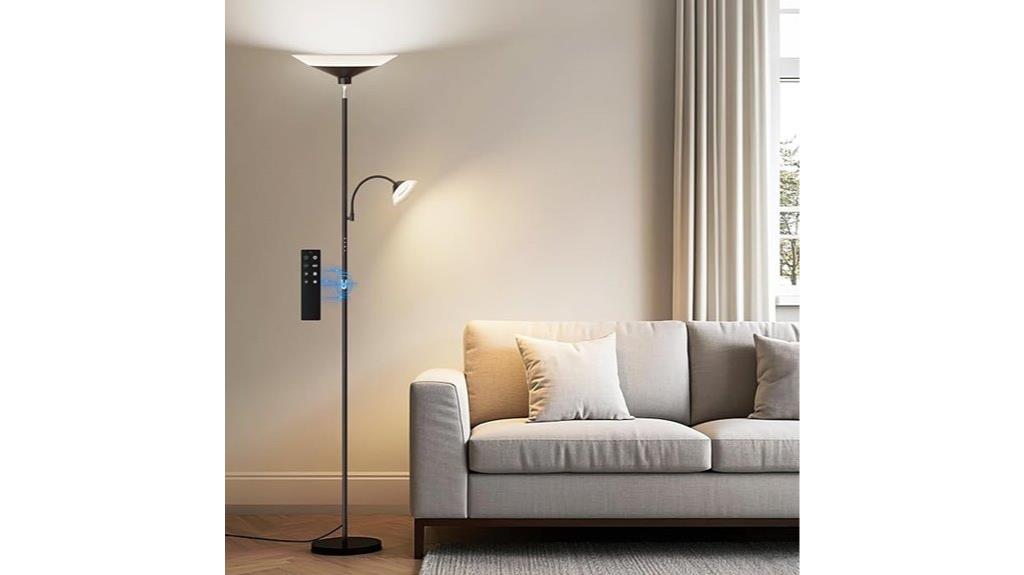 dual control torch floor lamp