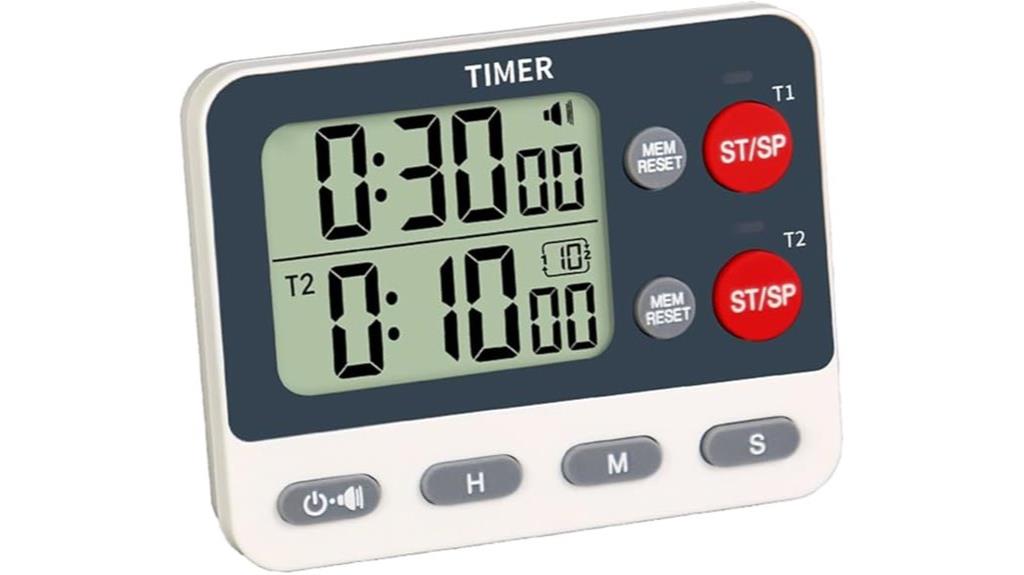dual memory kitchen timer
