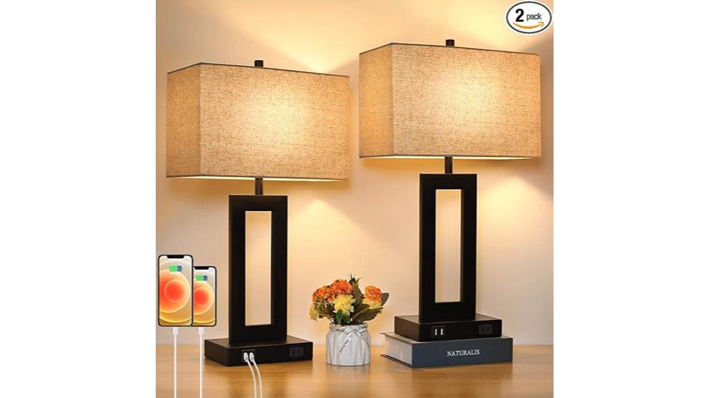 dual touch lamps with usb