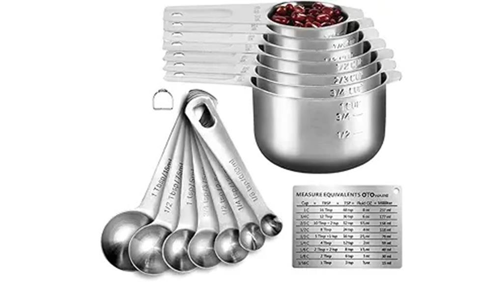 durable stainless steel measuring set