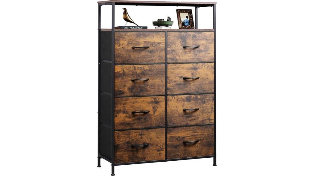 eight drawer fabric dresser