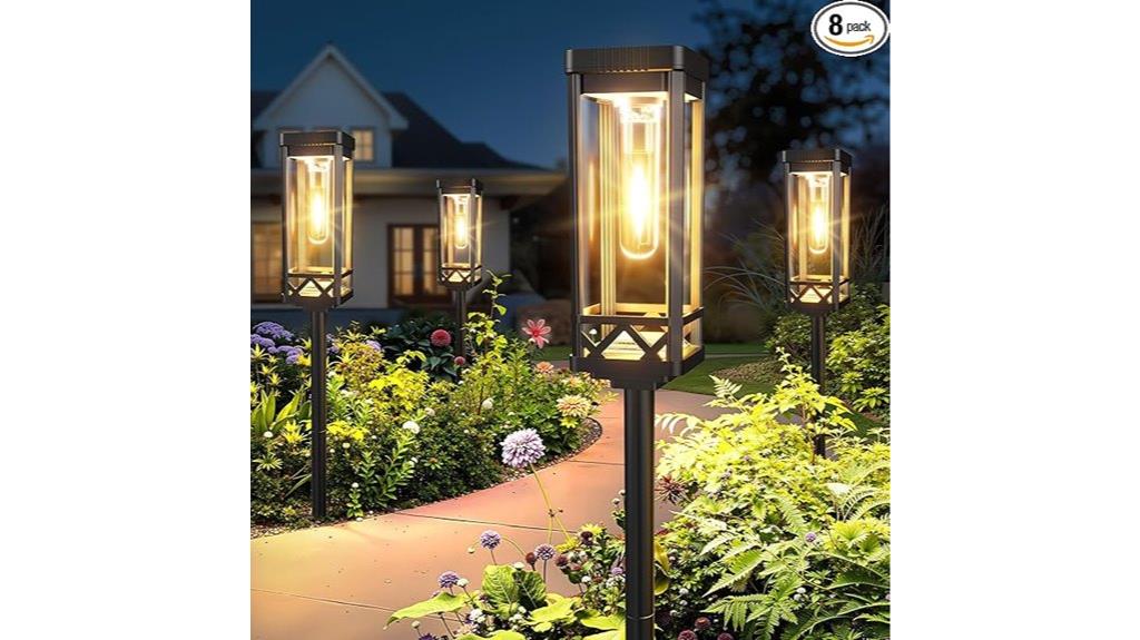 eight pack solar pathway lights
