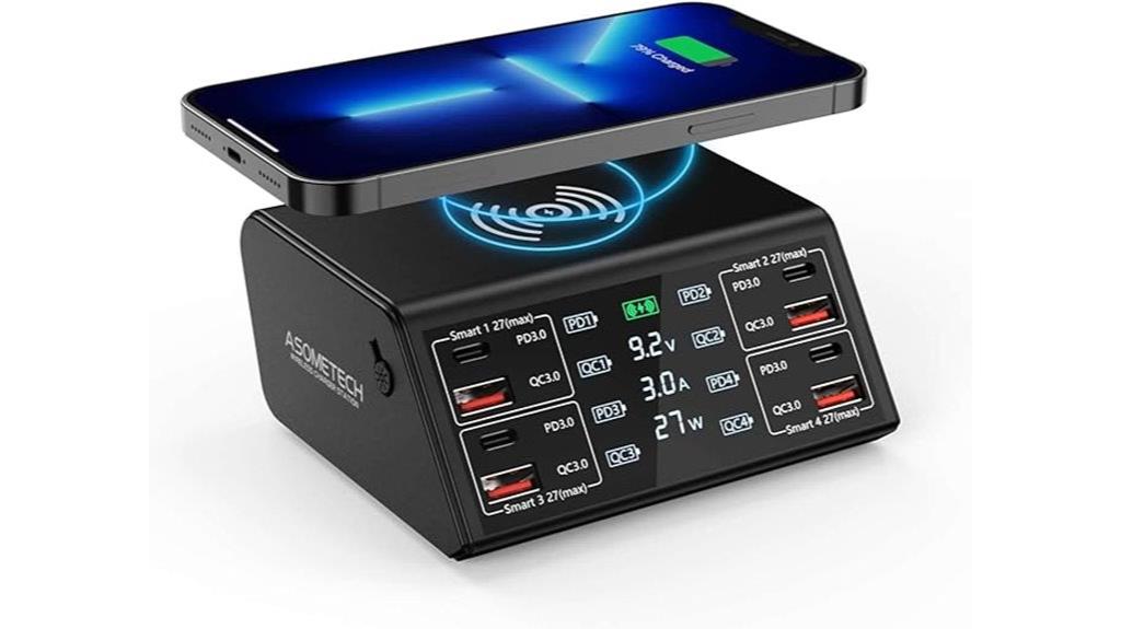 eight port wireless charging station