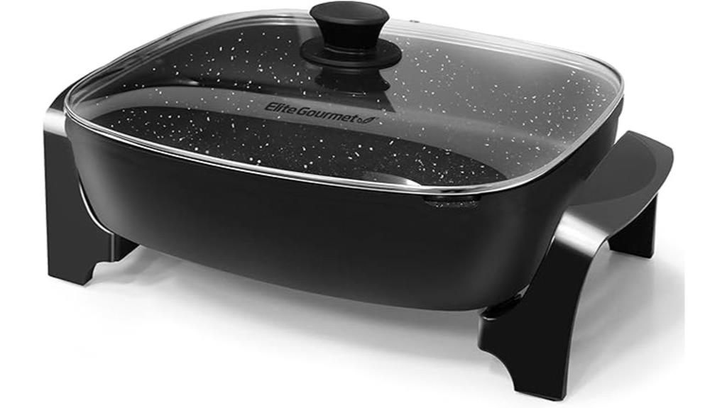 electric skillet with glass lid